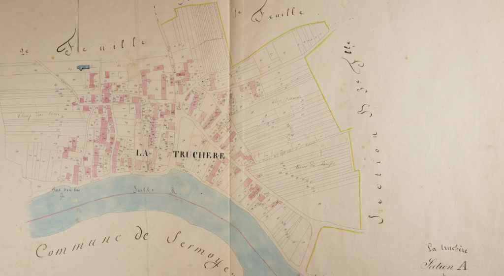 ancien cadastre napoélonien 1833, source Archives 71